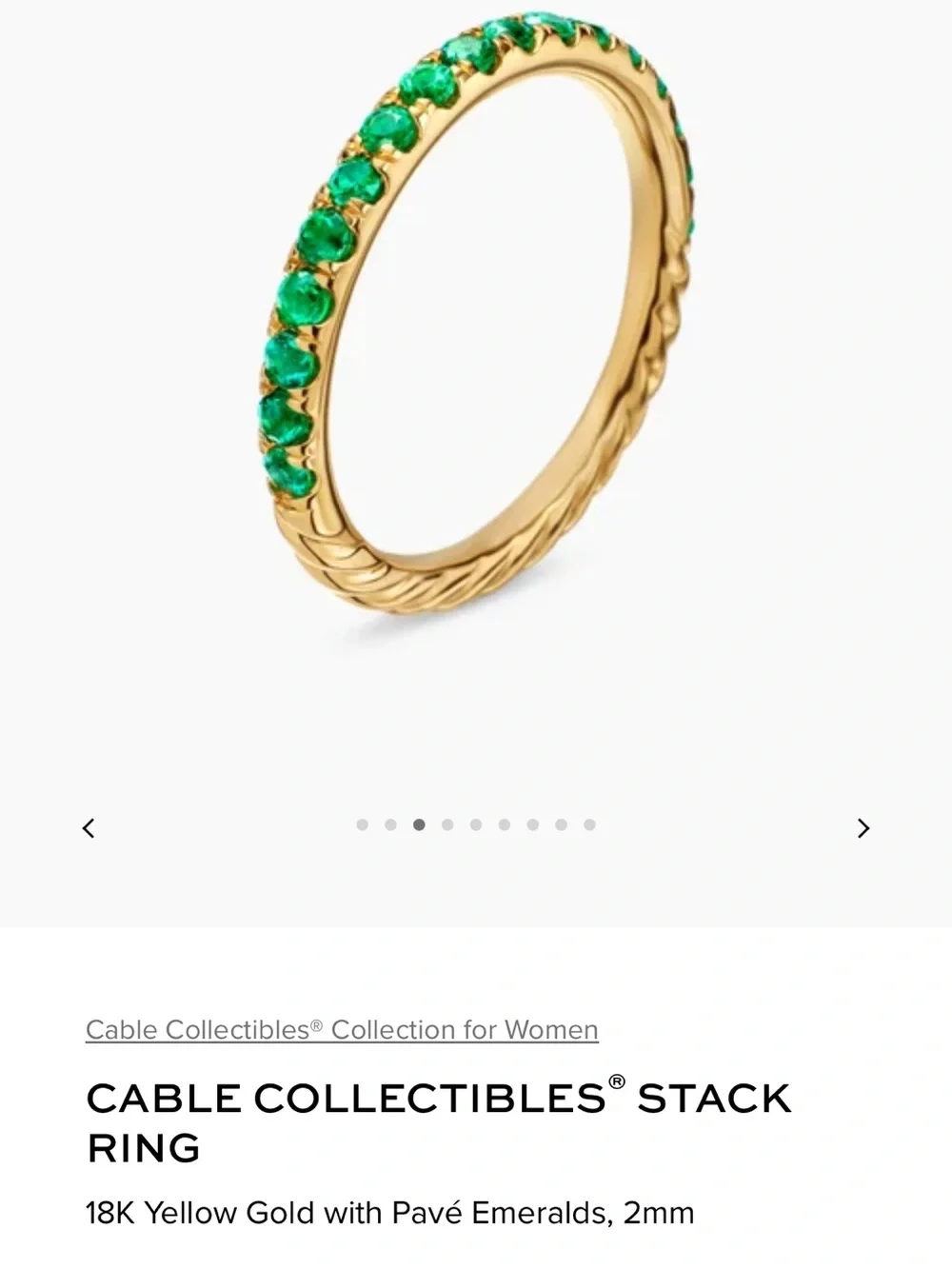 David Yurman Cable Collectibles stack ring 7